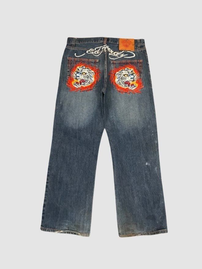BUNDLE OF 15 CRAZY VINTAGE ED HARDY EMBROIDERED DENIM — image 12 of 13