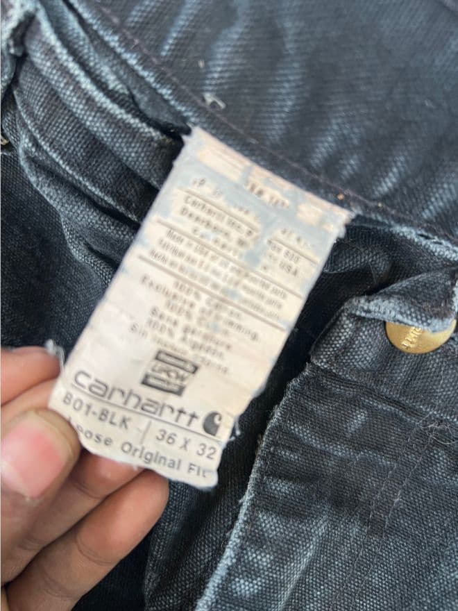 Vintage Carhartt B01 Black Double Knee Workwear Denim (Size 34x30) — image 9 of 12