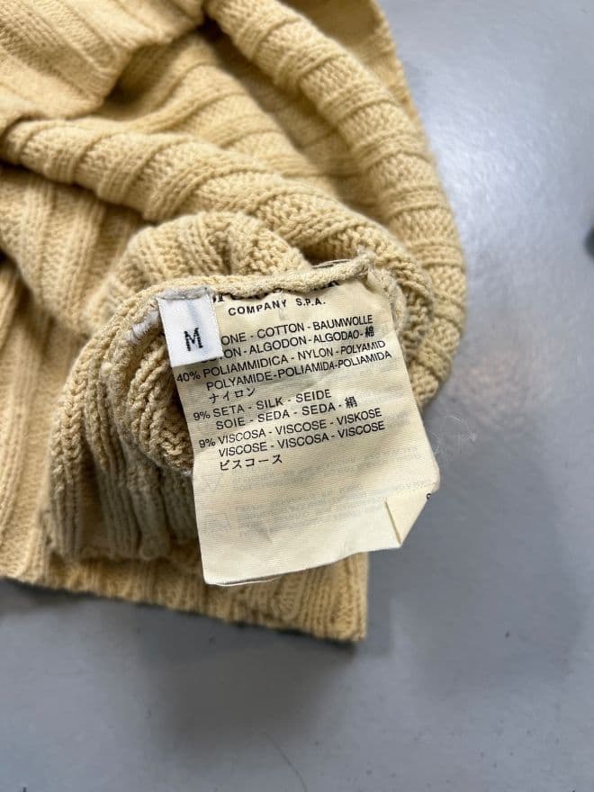 Vintage Stone Island Button-Up Knit Sweater | Yellow | Size M — image 8 of 10