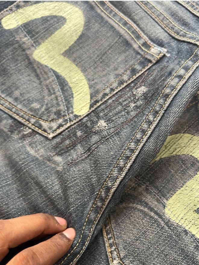 Vintage Evisu x Puma Inspired Seagull Bootcut Denim – Size 32x31 – Blue — image 6 of 14