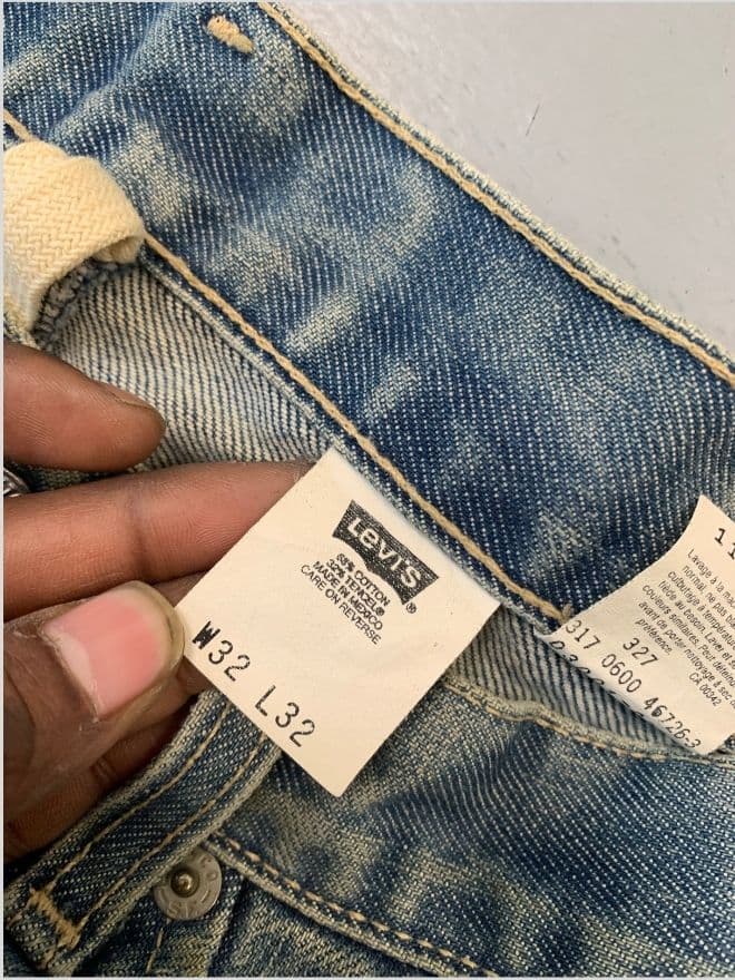 Levi's Vintage Engineer Jeans Custom – Blue Denim – Size 32 (US) / 48 (EU) – Distressed Avant-Garde thumbnail 4