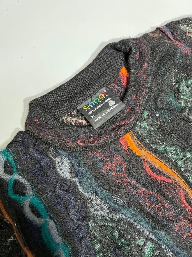 Vintage Coogi 3D Multicolored Knit Sweater (M) — image 7 of 8