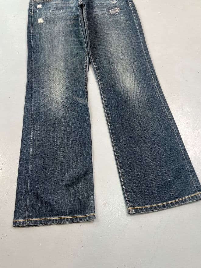 Vintage Evisu x Puma Inspired Seagull Bootcut Denim – Size 32x31 – Blue thumbnail 4