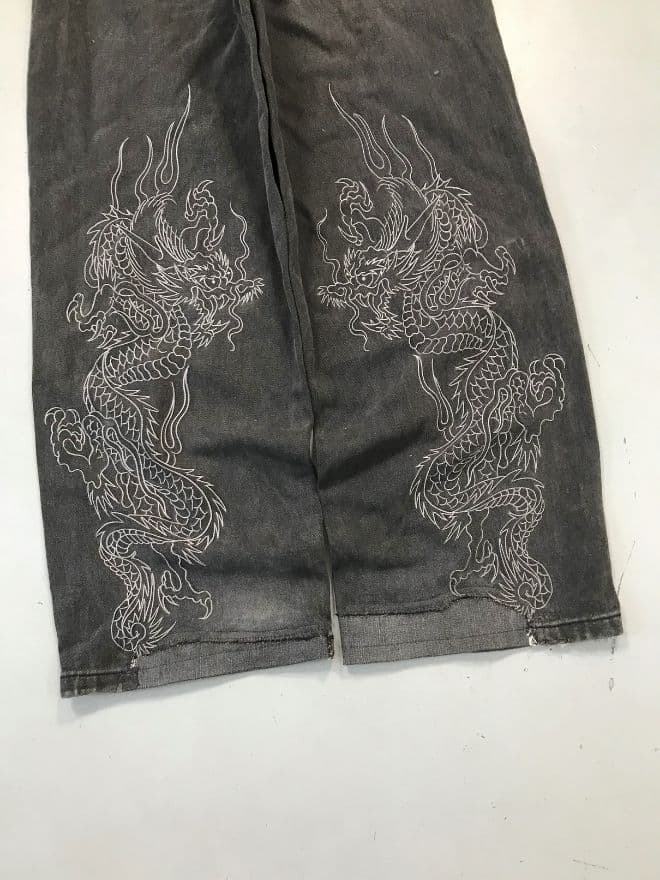 Vintage Ed Hardy x Christian Audigier Printed Denim Jeans – Blue – Men’s 36 (Fits 38) – Distressed — image 6 of 12