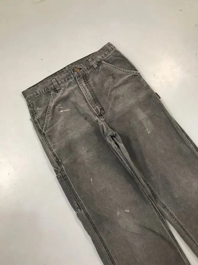 Vintage Carhartt Painted Carpenter Denim | Size 31 | Blue Workwear Jeans — image 7 of 8