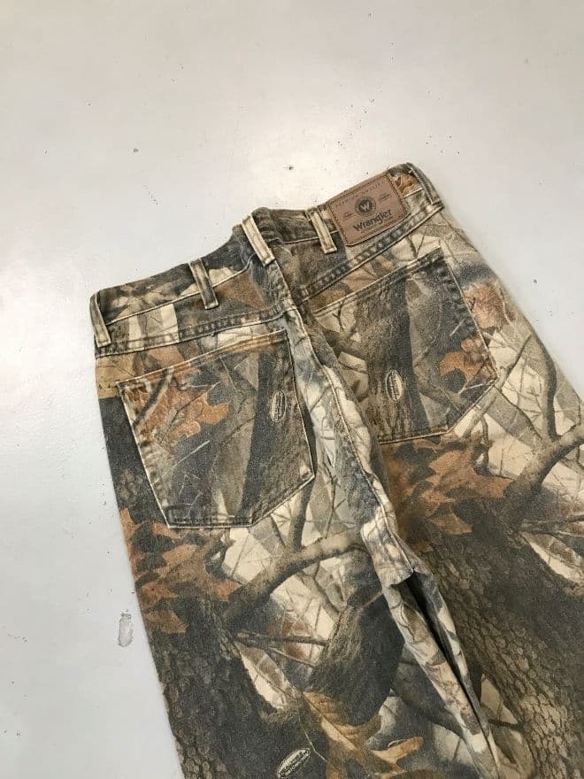 Rare Vintage Wrangler Realtree Double Knee Denim – Size 32 – Camo Workwear Jeans thumbnail 2