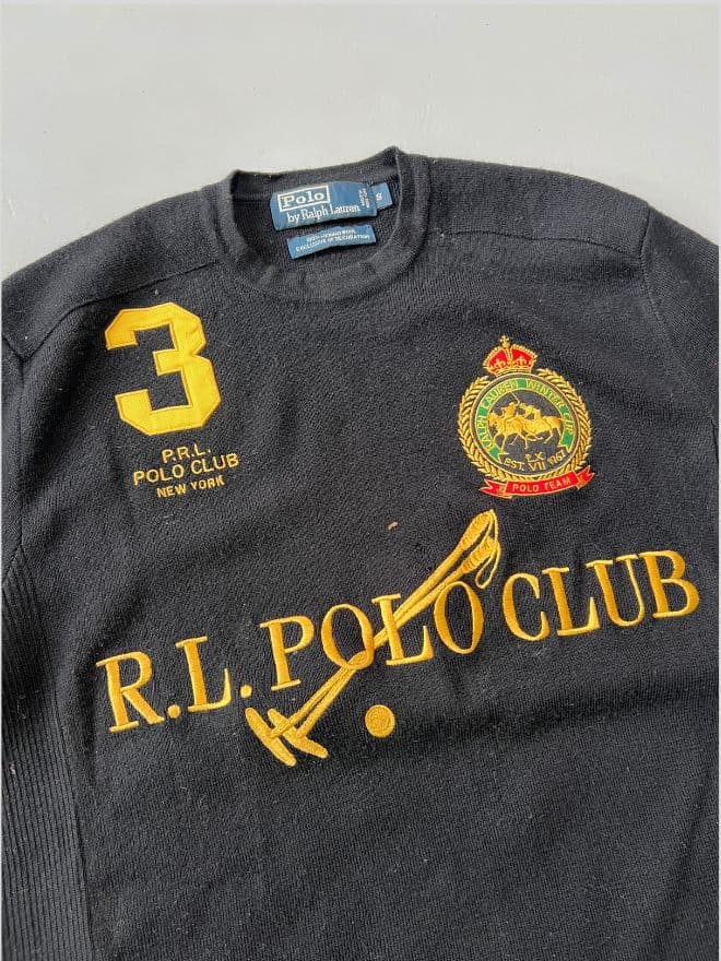 Vintage Polo Ralph Lauren Black Knit Sweater – Size S (Tag M) — image 7 of 8