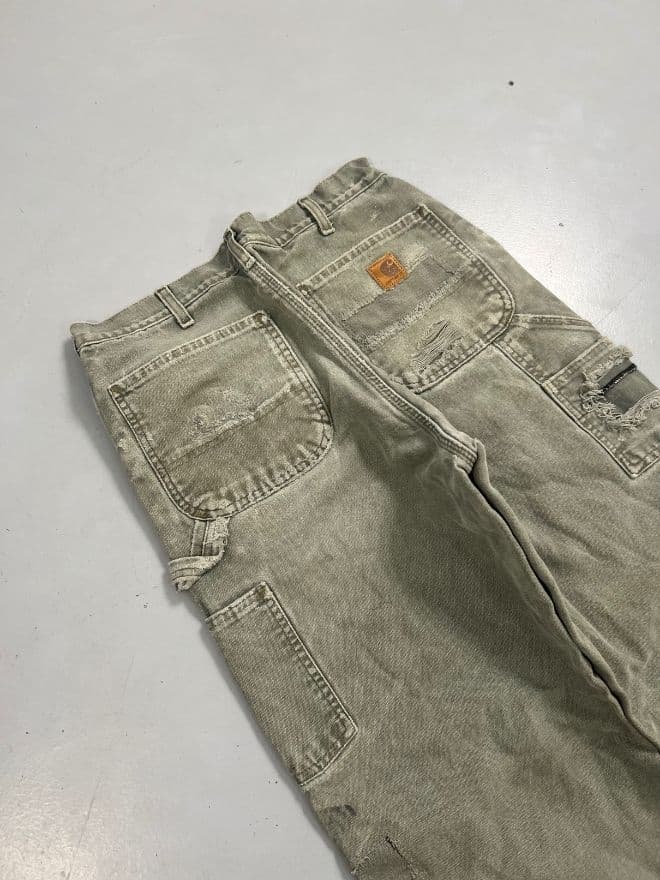 Rare Vintage Carhartt B111 MOS Blanket-Lined Carpenter Denim (Size 33) — image 6 of 12
