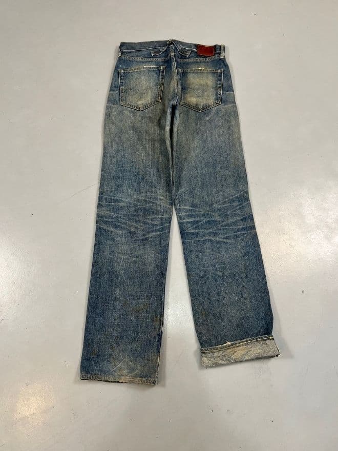 Vintage 90s Levi’s Selvedge Faded Denim Jeans — Size 30 — image 9 of 11