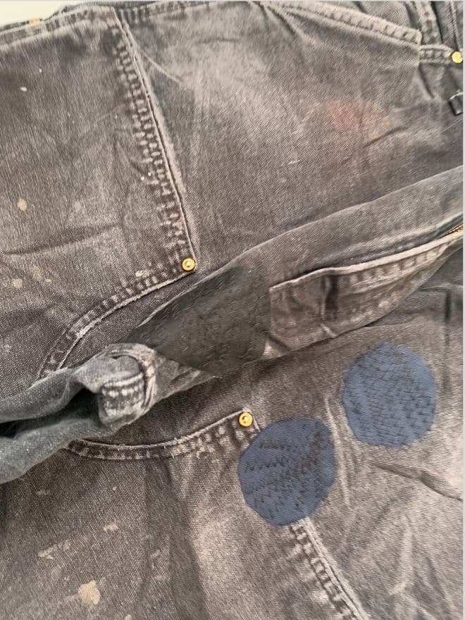 Carhartt Vintage B01 BLK Double Knee Work Pants – Black Denim – Size 34 – Repaired — image 6 of 12