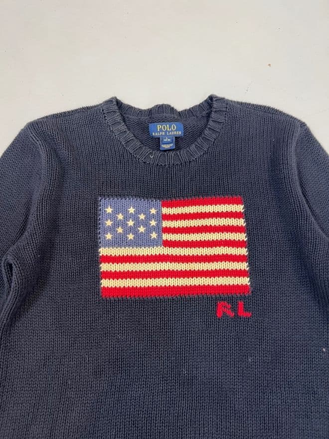 Vintage Ralph Lauren American Flag Knit Sweater 🇺🇸 – Size XXS / Youth 14–16 — image 6 of 6
