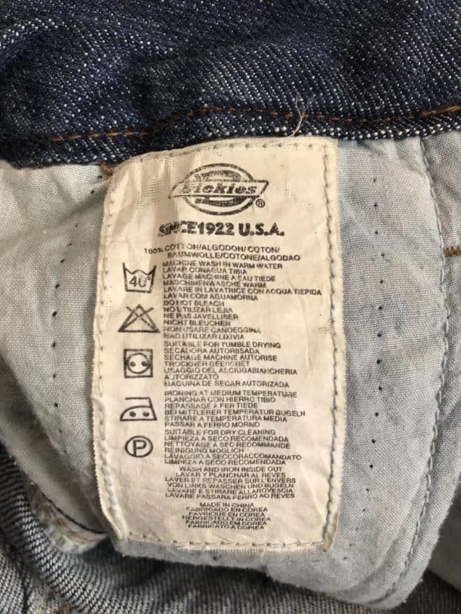 Vintage Dickies Cargo Spellout Embroidery Denim – Blue – Size 30 — image 5 of 12