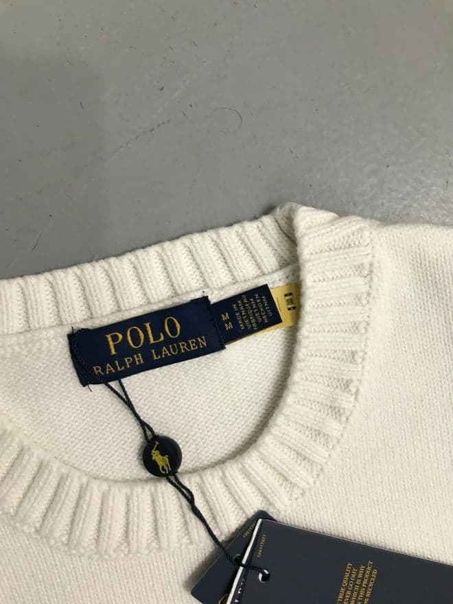 Vintage Polo Ralph Lauren Flag Knit Sweater – White – Size M — image 5 of 8