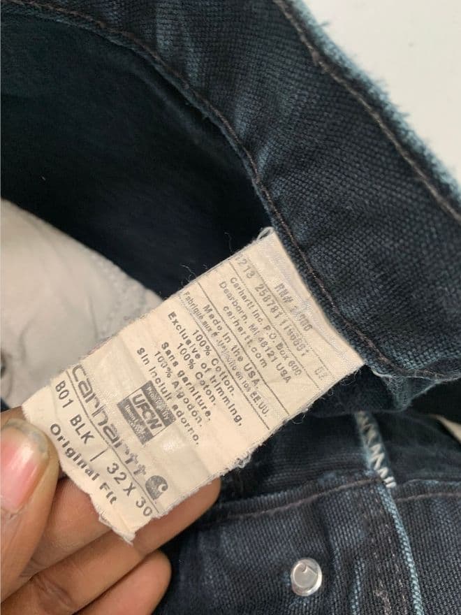 Vintage Carhartt Double Knee Carpenter Denim (Black) — image 6 of 14