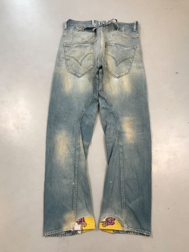 Vintage Levi’s Engineer Jeans Buckle Belt Denim — Size 34 — image 8 of 14