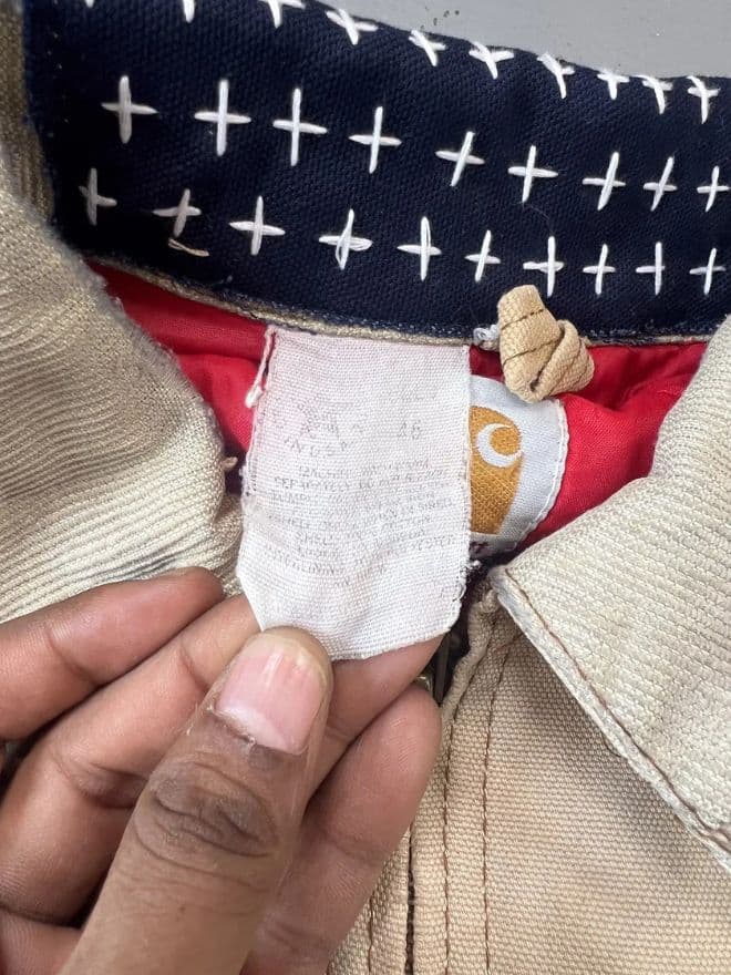Vintage Sun-Faded Carhartt x Sashiko Rework Jacket – Brown – Size L (Tag M) — image 12 of 14