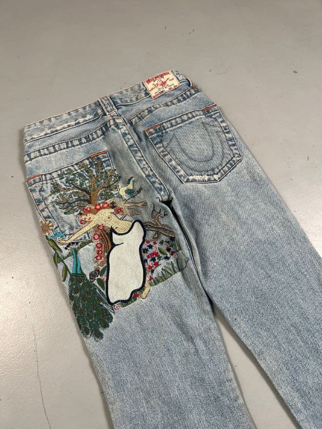 Vintage True Religion Embroidered Denim Jeans – Size 26 — image 8 of 13
