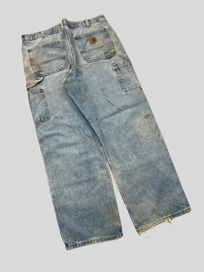 Vintage Carhartt B07 Denim Double Knee Jeans | Blue | Size 36 Workwear Pants — image 8 of 11