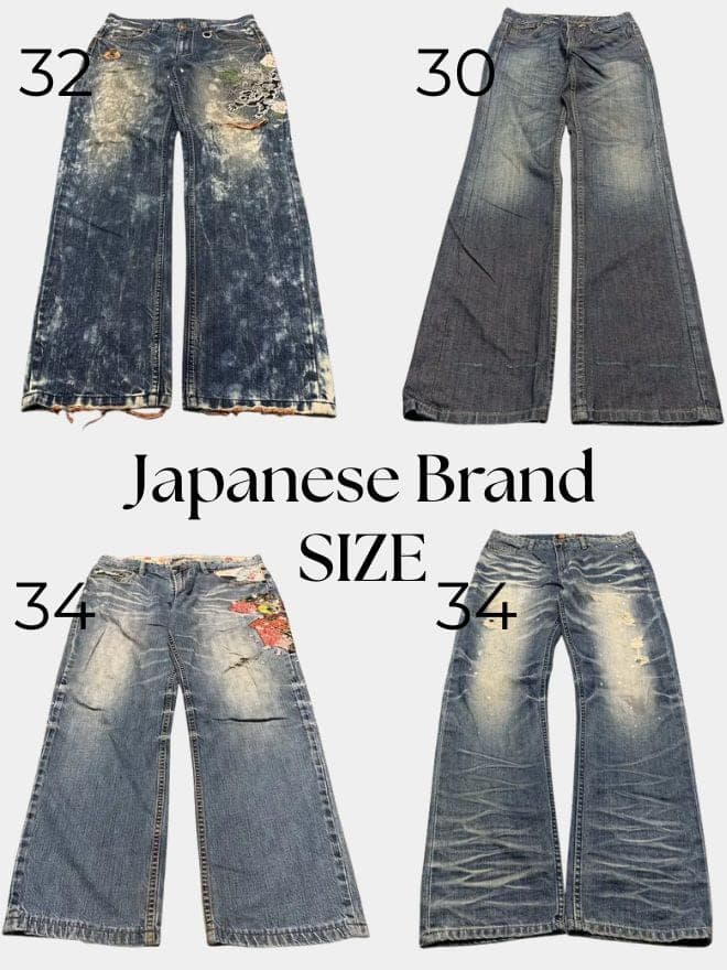 Vintage Japanese Denim Bundle | Embroidered Big Train, Nippon Blue & Jizo Jeans | 4-Piece Collection — image 3 of 7