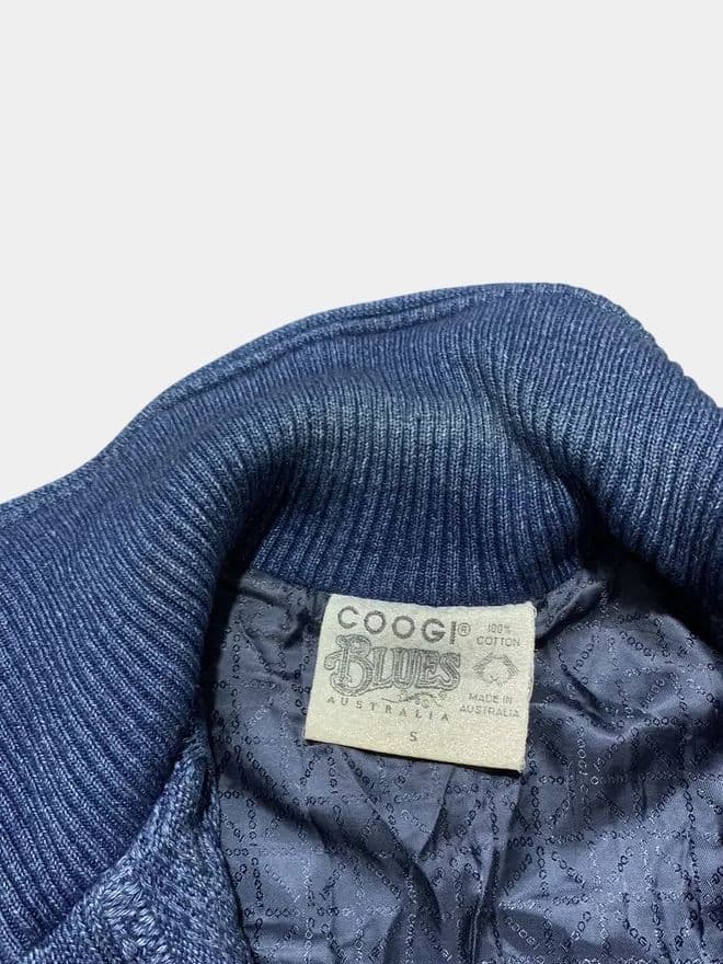 Vintage Coogi Blue Heavy Knit Full Zip Sweater — image 6 of 13