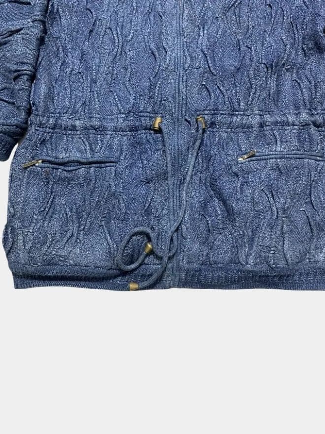Vintage Coogi Blue Heavy Knit Full Zip Sweater — image 3 of 13