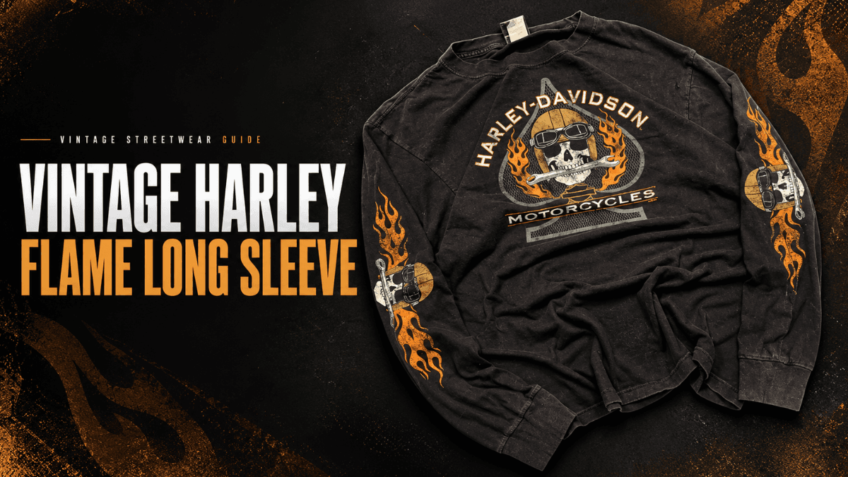 vintage harley davidson flame long sleeve shirt