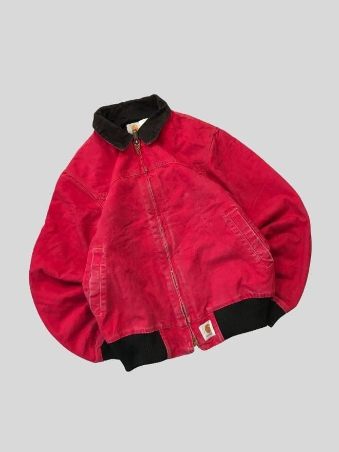 Rare Vintage Carhartt Sherpa-Lined Santa Fe Jacket – Red – Size S – Classic Workwear — image 1 of 8