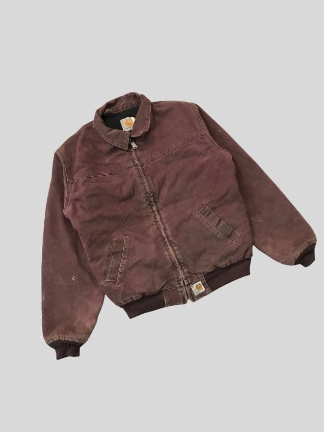 Rare Vintage Carhartt Y02BRG Santa Fe Blanket-Lined Jacket – Red – Size L (Fits XXS–XS) — image 1 of 6