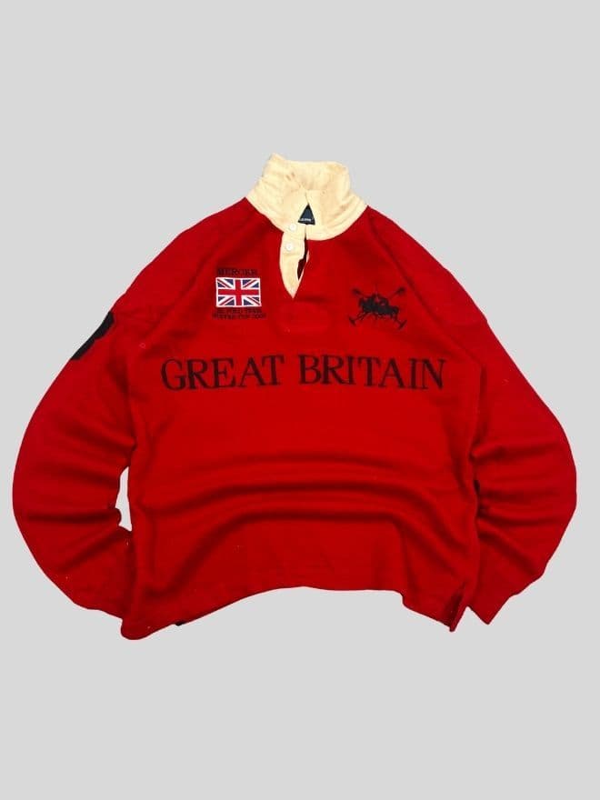 Vintage Polo Ralph Lauren Big Pony Wool Rugby Shirt — Size M — image 1 of 7