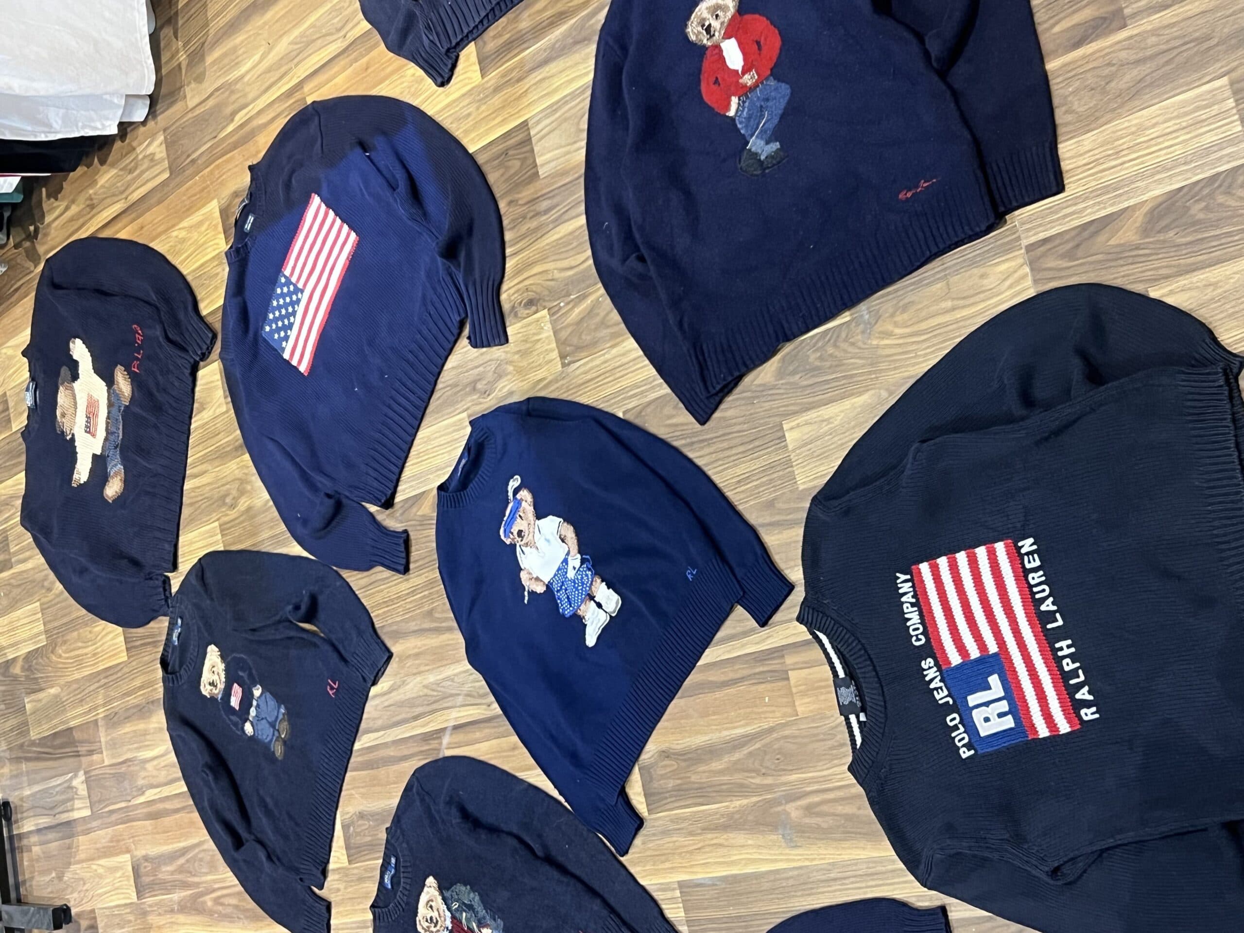 Bundle of Vintage Polo Ralph Lauren Flag & Bear Knit Sweaters — image 1 of 3