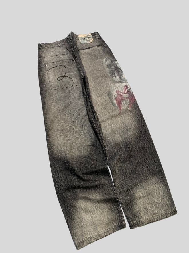 Southpole Rare Vintage Y2K Spell-Out Embroidered Denim – Black – Size 34 – Baggy Fit — image 1 of 8
