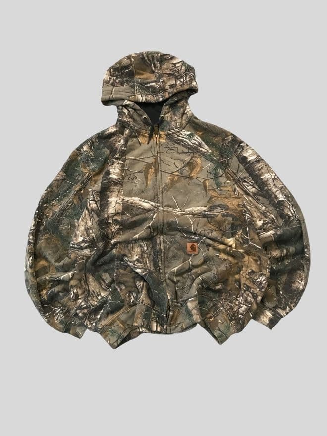 Rare Vintage Carhartt Realtree Sun Fade Zip Hoodie – Size XL – Distressed Camo Workwear — image 1 of 13