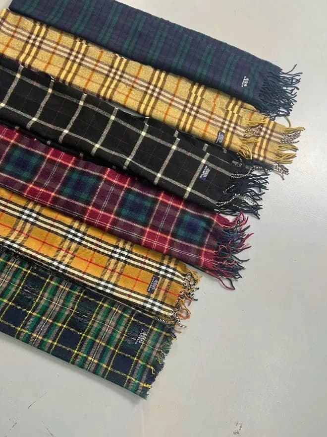 Bundle of Vintage Burberry Multicolour Check Scarves — image 1 of 7