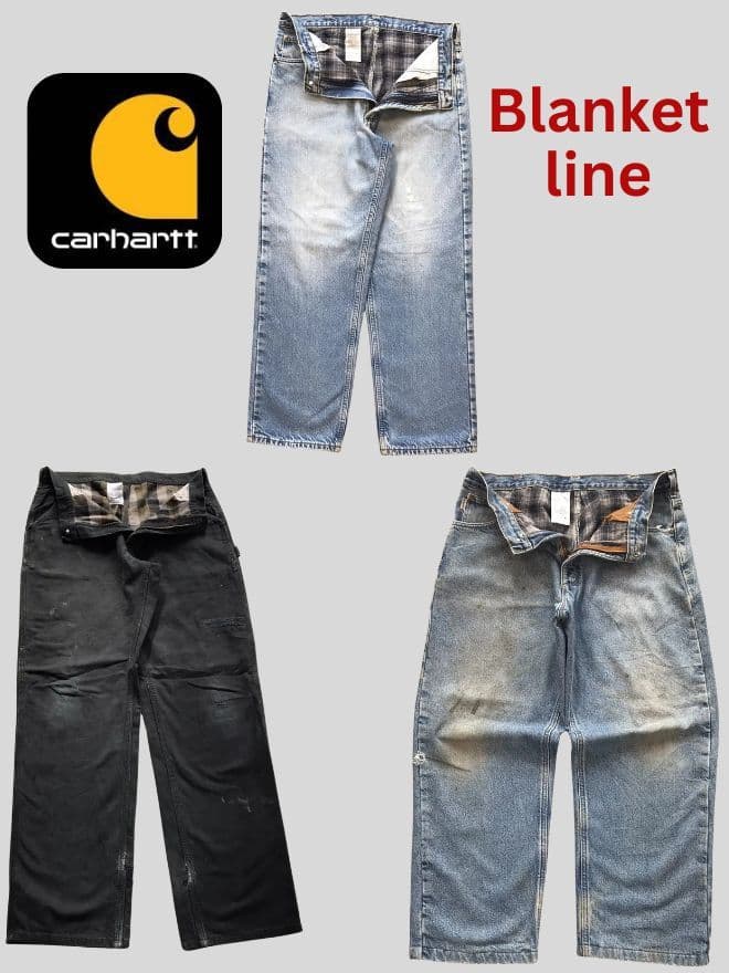 Bundle of 3 Vintage Carhartt Blanket-Lined Carpenter Denim – Size 36 — image 1 of 12
