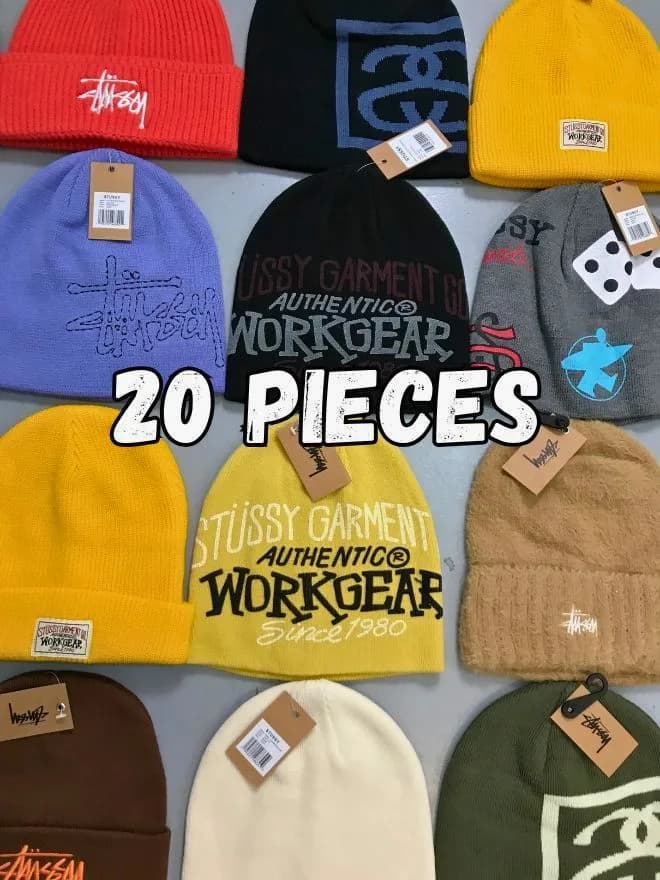 Bundle of Factory Leftover Stüssy Beanie Caps – (20pcs) — image 1 of 12