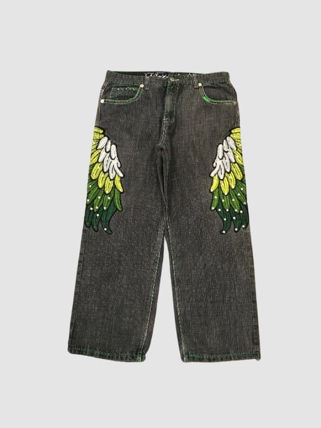 CRAZY VINTAGE VICTORIOUS WINGS EMBROIEDRED DENIM — image 1 of 5