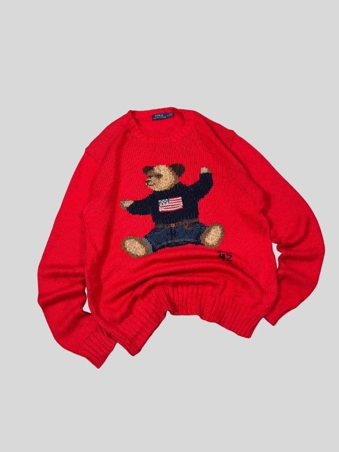 Vintage Polo Ralph Lauren Bear Knit Sweater – Size M — image 1 of 14