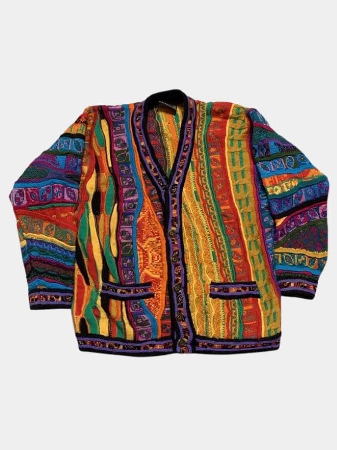 Coogi Australia Multicolor Button-Up V-Neck Knit Cardigan