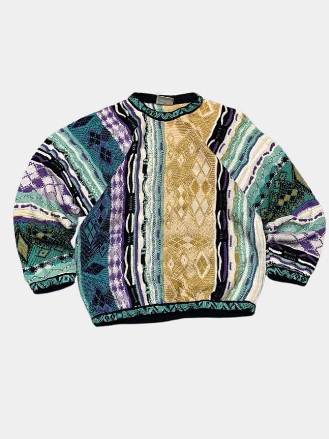 Vintage Coogi Australia 3D Knit Sweater & Cardigan Bundle | Multicolor Cotton Collection