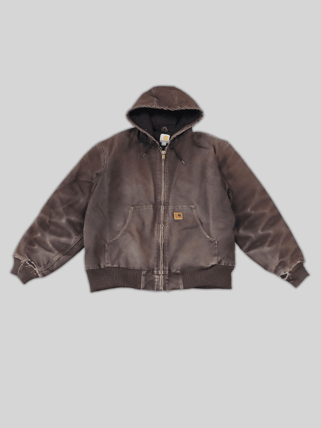 90s CARHARTT x BROWN x WORKWEAR x HOODED JACKET