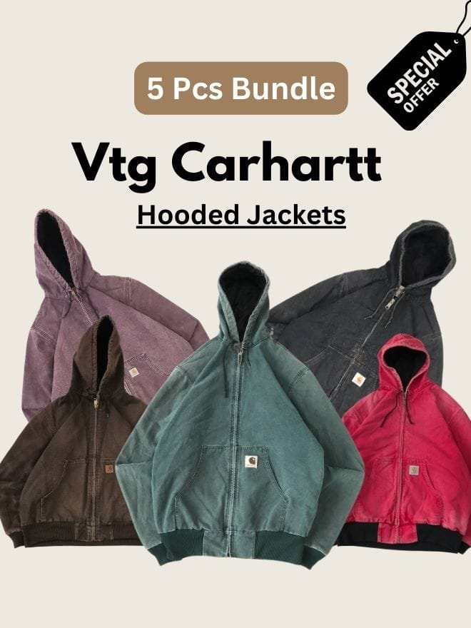 5-Piece Vintage Carhartt Hooded Jackets Bundle