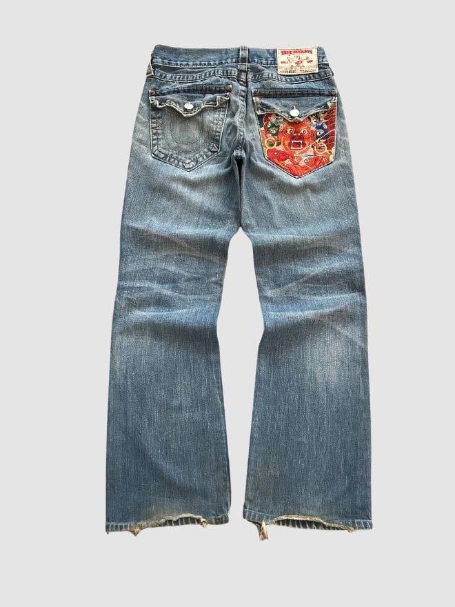 vintage true religion embroidered denim