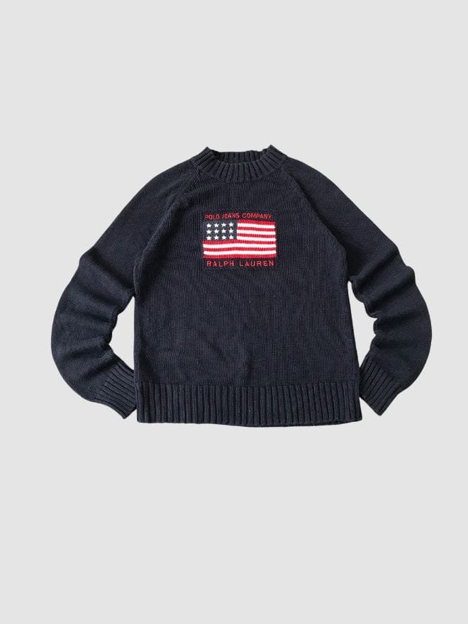 POLO  VINTAGE RALPH LAUREN  AMERICAN FLAG KNIT SWEATER