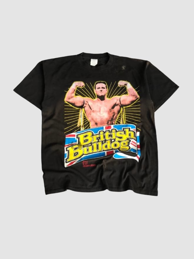 VINTAGE 1996 WWF BRITISH BULLDOG SINGLE STITCH TEE