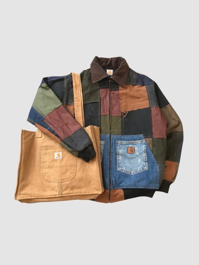 EXCLUSIVE VINTAGE COMBO OF 2 CARHARTT REWORKED JACKET AND BAG
