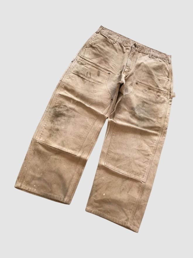 VINTAGE CARHARTT B136 BRN DOUBLE KNEE  CARPENTER DENIM