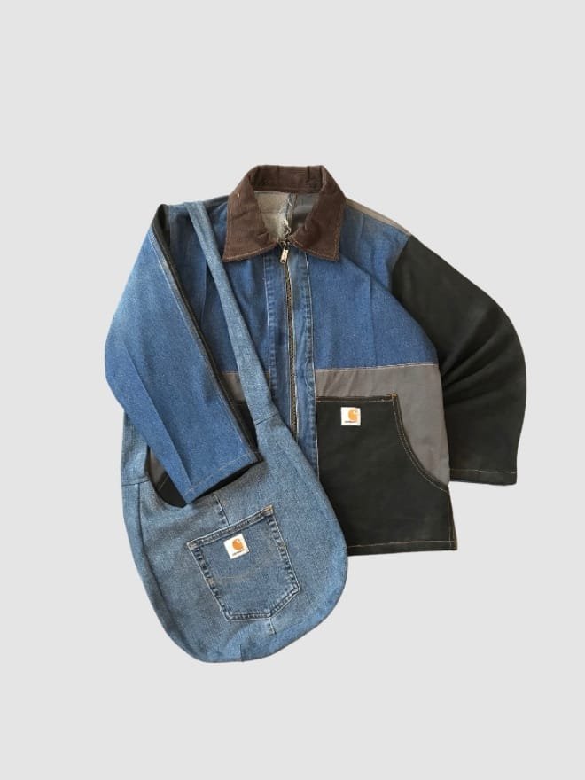 EXCLUSIVE VINTAGE COMBO OF 2 CARHARTT REWORKED JACKET AND BAG