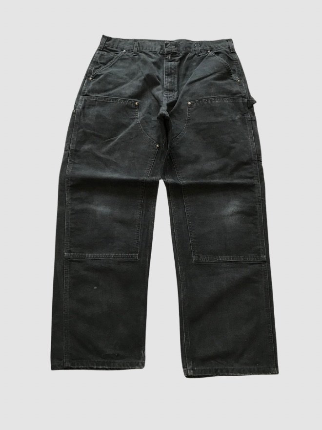 VINTAGE CARHARTT B136 BLK DOUBLE KNEE CARPENTER DENIM