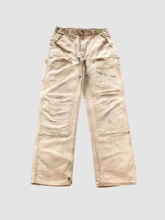 VINTAGE CARHARTT B136 BRN DOUBLE KNEE  CARPENTER DENIM