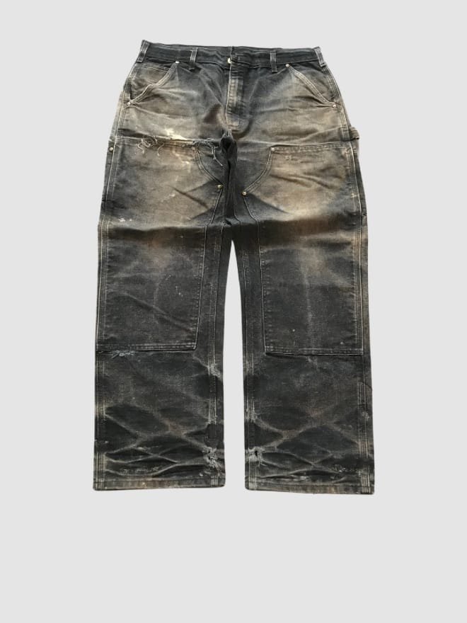 VINTAGE CARHARTT B136 BLK DOUBLE KNEE DENIM